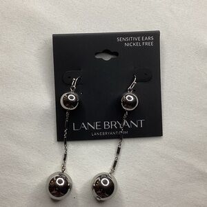 Lane Bryant Shiny Silver Ball Earrings